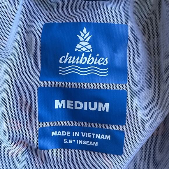 Chubbies Neon Lights Mens Swim Trunks Medium Blue Lined 5.5" Inseam - Picture 5 of 9